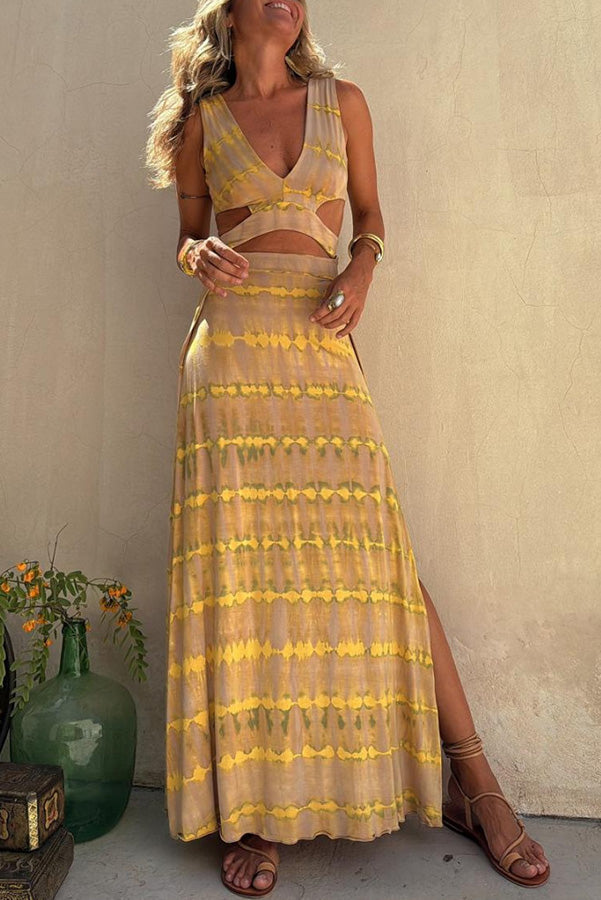 Lina - Katoenen jurk met uitgesneden decolleté